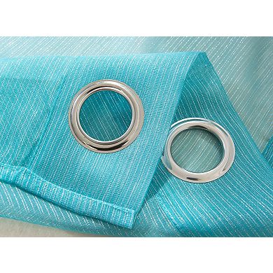 Ramallah Lonnie Grommet Curtain Panel - 54x90", Aqua