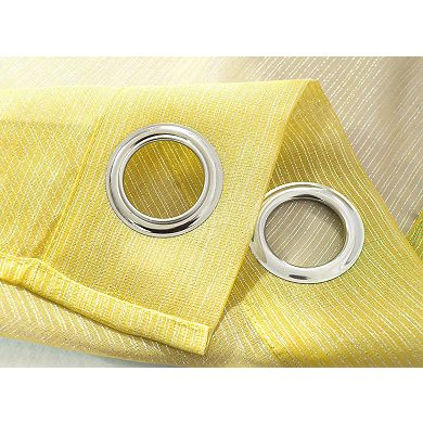 Ramallah Lonnie Grommet Curtain Panel - 54x90", Lemon