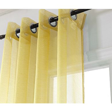 Ramallah Lonnie Grommet Curtain Panel - 54x90", Lemon