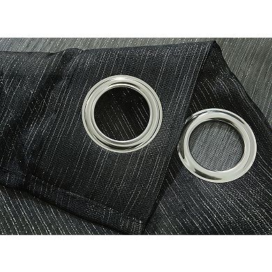 Ramallah Lonnie Grommet Curtain Panel - 54x90", Black