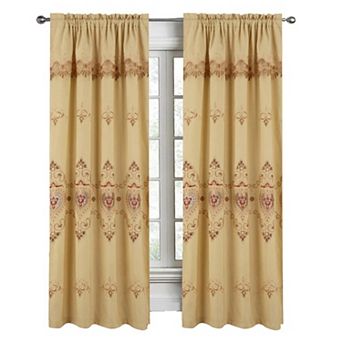 Bonnie Macrame Rod Pocket Room Darkening Curtain Panels For Living Room