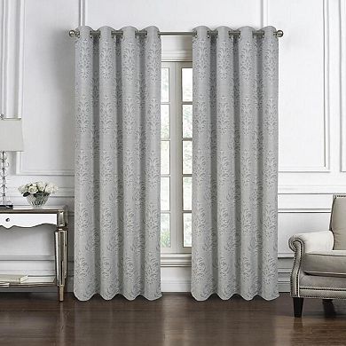 Dorian Jacquard Grommet Blackout Window Curtain Panel