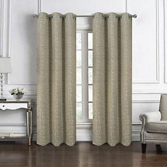 Roman Jacquard Casual Premium And Stylish Grommet Panel Pair 38" X 84" Taupe