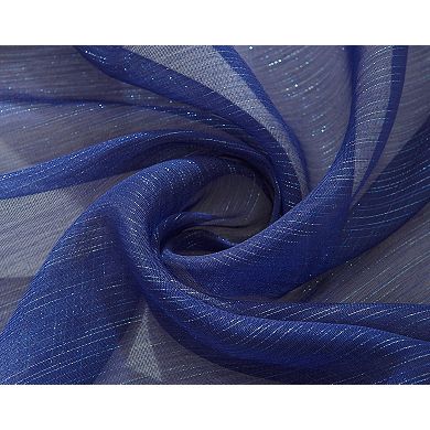 Ramallah Lonnie Grommet Curtain Panel - 54x90", Navy Blue