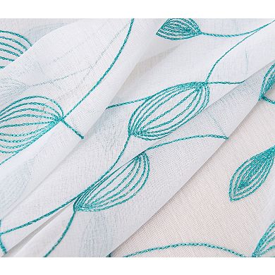 Ramallah Krista Embroidered Grommet Curtain Panel