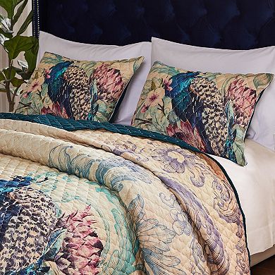 Barefoot Bungalow Eden Peacock Printed Pillowcase Soft Bed Pillows for Sleeping Sham