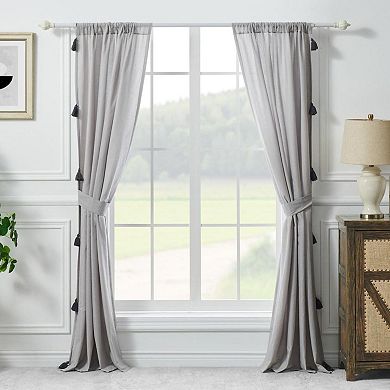 Monterrey 3" Rod Pocket Light Filtering Curtain Panel Pair Each Panel 42" X 84" Gray
