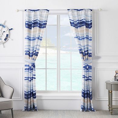 Barefoot Bungalow Crystal Cove Curtain Panel Pair - Set of 2 - 42x84" and 3x24, Blue