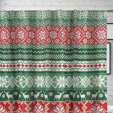 Fair Isle With High-quality Reinforced Button Holes Shower Curtain