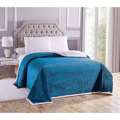 Soft Plush Corduroy Sherpa Lined Oversized Bedroom or Lounging Blankets