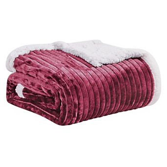 Soft Plush Corduroy Sherpa Lined Oversized Bedroom or Lounging Blankets