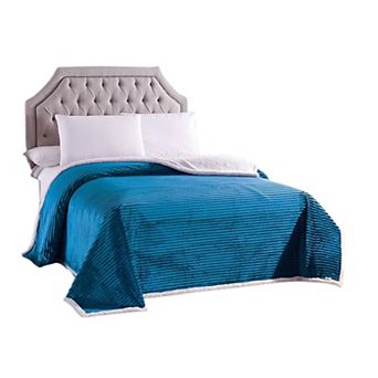 Soft Plush Corduroy Sherpa Lined Oversized Bedroom or Lounging Blankets