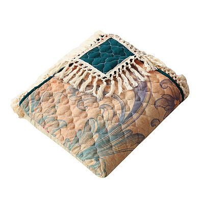 Barefoot Bungalow Eden Peacock Bed Blanket Soft Cozy Luxury, Throw Blanket for Couch