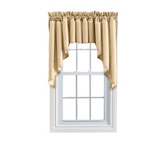 Stacey Solid Color Window 3" Rod Pocket High Quality Fabric Lined Swag Set