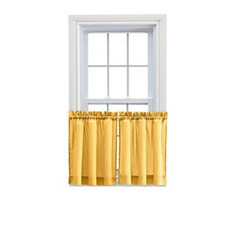 Stacey 1.5" Rod Pocket High Quality Fabric Solid Color Window Tailored Tier Pair