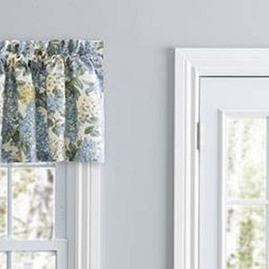 Hydrangea Classic Pattern Printed 3" Rod Pocket Tailored Valance 70"x12" Blue