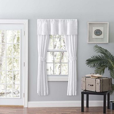 Eva Candlewick Floral High Quality Embroidery Tailored Panel Pair 3" Rod Pocket