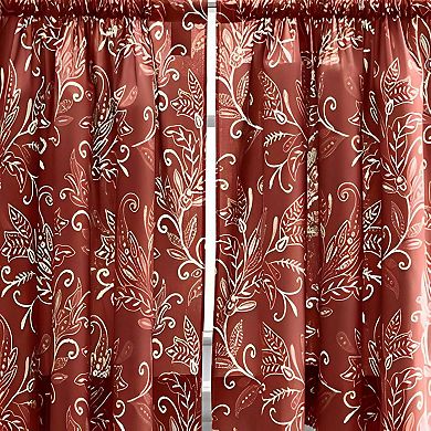 Curtain Lexington Leaf Printed Leaf Pattern Tailored Valance