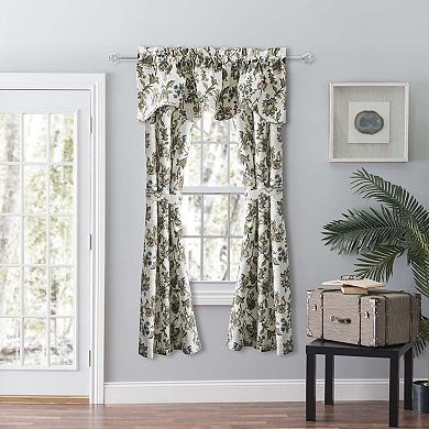 Madison Floral Printed Lined Curtain Scallop Valance 3" Rod Pocket