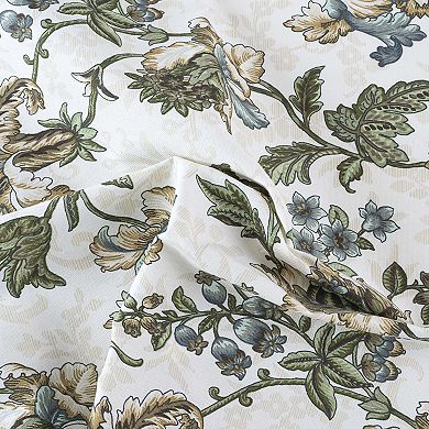 Madison Floral Printed Lined Curtain Scallop Valance 3" Rod Pocket