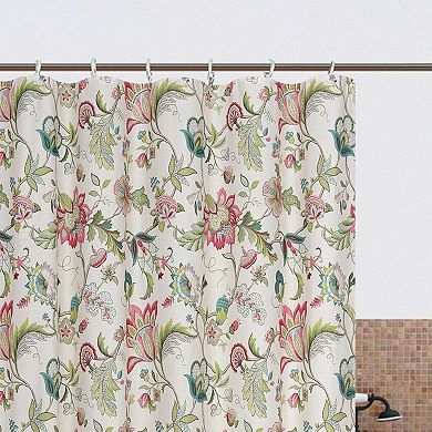 Brissac Classic Floral Design Button Holes Shower Curtain