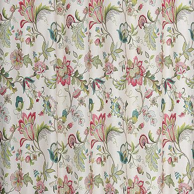 Brissac Classic Floral Design Button Holes Shower Curtain