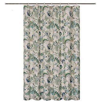 Brissac Classic Floral Design Button Holes Shower Curtain