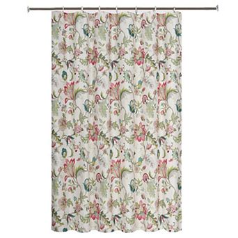 Brissac Classic Floral Design Button Holes Shower Curtain
