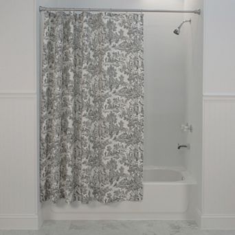 Victoria Park Toile Precise Patterned Water Proof Bathroom Shower Curtain
