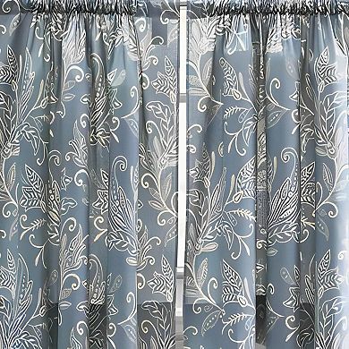 Curtain Lexington Leaf Printed Leaf Pattern Tailored Valance