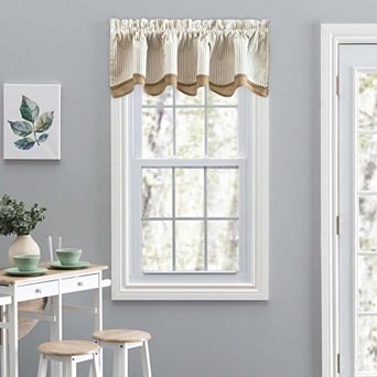Plaza Ticking Stripe Printed Double Layer Bradford Valance