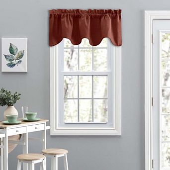 Lisa Solid Color Poly Cotton Lined Stylish Curtain Scallop Valance