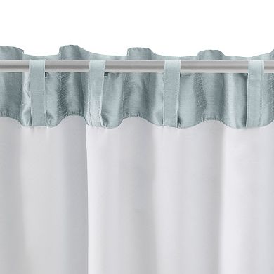 Ellis Curtain Luna Faux-Silk Rod Pocket/Back Tab Tailored Pairs - 100x84", Blue