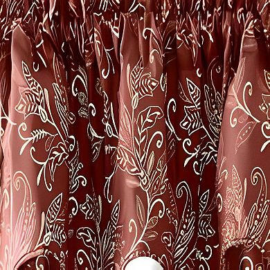 Curtain Lexington Leaf Printed Leaf Pattern Scallop Valance