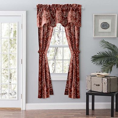 Curtain Lexington Leaf Printed Leaf Pattern Scallop Valance