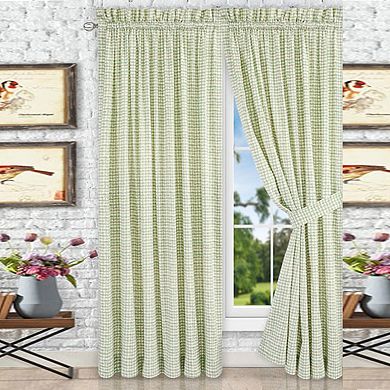 Davins High Quality 2-piece Window Rod Pocket Curtain Panel With 2 Tie Backs