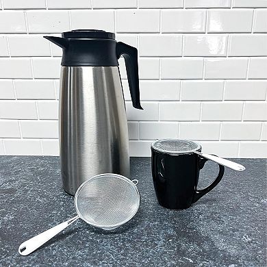 Kitchen Mesh Strainer, 3 and 4 Inch, 2 Piece Set, Stainless Steel