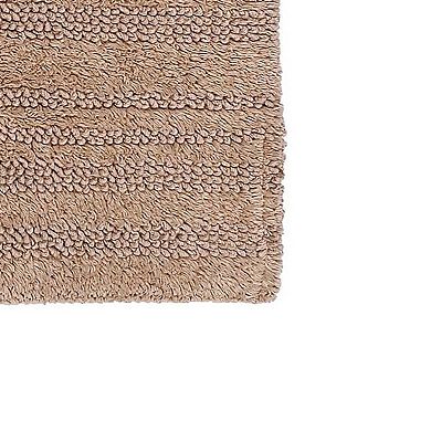 Luscious Textured Striped All Season Soft Plush Cotton Cotton Reversible & Soft Bath Rug