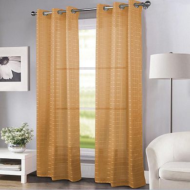 Wanda Box Voile Light Filtering One Grommet Curtain Panel