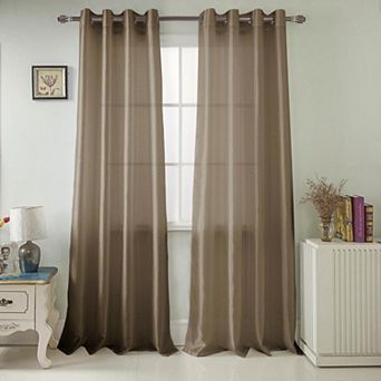 Nancy Faux Luxurious Silk Stylish Window Treatment Grommet Curtain Panel