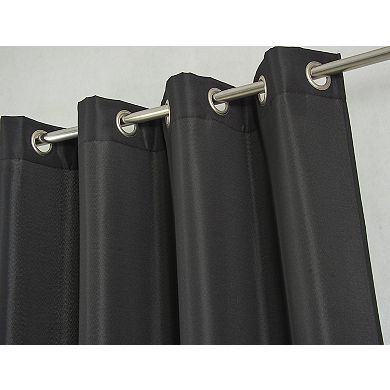 Gilbert Solid Single Grommet Curtain Panel Pair - 54x84", Black