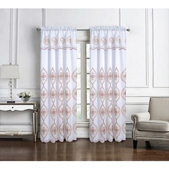 Oliva Gray Arcadia Embroidered Panel - 54x90" Burgundy