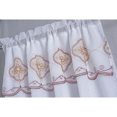 Oliva Gray Arcadia Embroidered Panel - 54x90" Burgundy