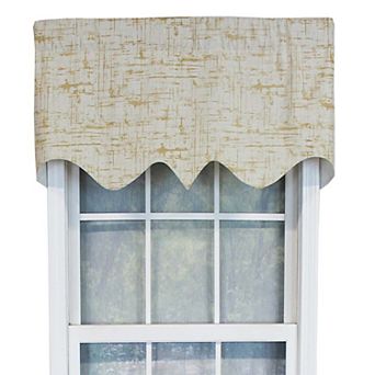 Zino Gold Thin Lines Regal Window Valance 3" Rod Pocket 50" x 17" Gold/Ivory