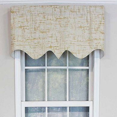 Zino Gold Thin Lines Regal Window Valance 3" Rod Pocket 50" x 17" Gold/Ivory