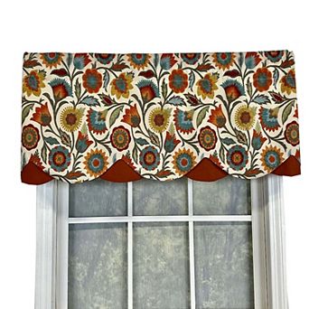 Fiesta Floral Petticoat Window Valance 3" Rod Pocket 50" x 15" Rust/Multicolor