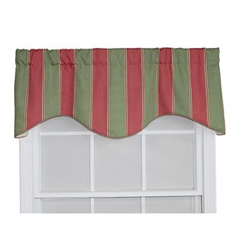 Parlor Stripe Corded Cornice 100% Cotton with Fully Lined 3" Rod Pocket Valnance for Windows
