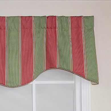 Parlor Stripe Corded Cornice 100% Cotton with Fully Lined 3" Rod Pocket Valnance for Windows