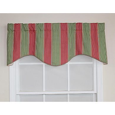 Parlor Stripe Corded Cornice 100% Cotton with Fully Lined 3" Rod Pocket Valnance for Windows
