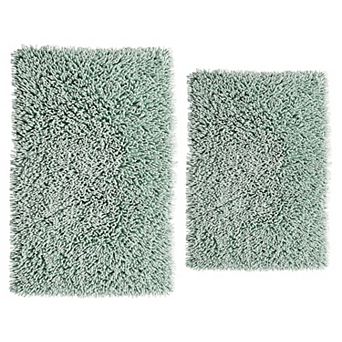Chenille Shaggy 220 GSF Non Skid Back Bath Rug Set - 2- Piece